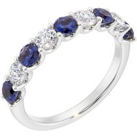 Sapphire and Diamond Intuition Half Eternity Ring in 9ct White Gold