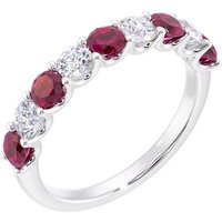 Ruby and Diamond Intuition Half Eternity Ring in 9ct White Gold