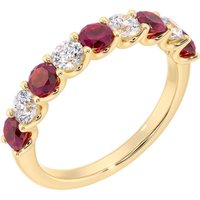 Ruby and Diamond Intuition Half Eternity Ring in 9ct Gold