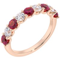 Ruby and Diamond Intuition Half Eternity Ring in 9ct Rose Gold