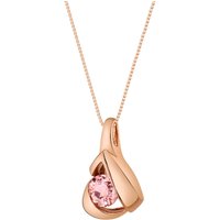 Morganite Intuition Enveloped Pendant Necklace, 9ct Rose Gold Plated