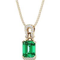 Colombian Emerald and Diamond Harbour Pendant Necklace in 9ct Gold