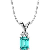 Paraiba Tourmaline and Diamond Serenity Pendant Necklace in 9ct White Gold