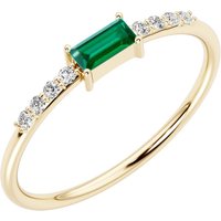 Emerald and Diamond Stackable Delicacy Ring, 9ct Gold Plated