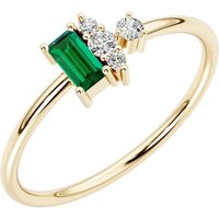 Emerald and Diamond Stackable Delicacy Orla Ring, 9ct Gold Plated