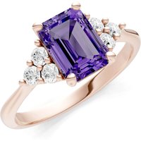 Amethyst and Diamond Antique Inspired Design Ring in 9ct Rose Gold