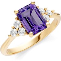 Amethyst and Diamond Antique Inspired Design Ring in 9ct Gold