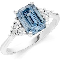 Aquamarine and Diamond Antique Inspired Design Ring in 18ct White Gold
