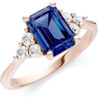 Sapphire and Diamond Antique Inspired Design Ring in 9ct Rose Gold