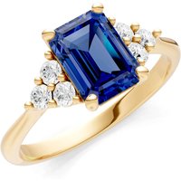 Sapphire and Diamond Antique Inspired Design Ring in 18ct Gold