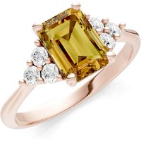 Citrine and Diamond Antique Inspired Design Ring in 9ct Rose Gold