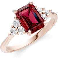 Garnet and Diamond Antique Inspired Design Ring in 9ct Rose Gold