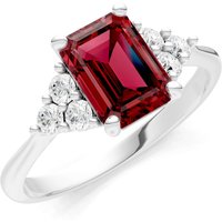Garnet and Diamond Antique Inspired Design Ring in 18ct White Gold