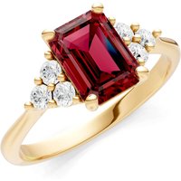 Garnet and Diamond Antique Inspired Design Ring in 18ct Gold