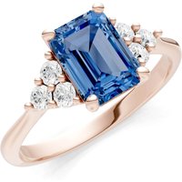 London Blue Topaz and Diamond Antique Inspired Design Ring in 9ct Rose Gold