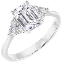 Moissanite and Diamond Antique Inspired Design Ring in 18ct White Gold