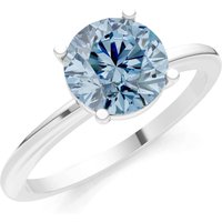 Aquamarine 4 Prong Solitaire Ring in 18ct White Gold