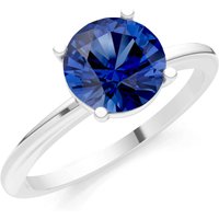 Sapphire 4 Prong Solitaire Ring in 9ct White Gold
