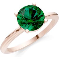 Emerald 4 Prong Solitaire Ring in 9ct Rose Gold