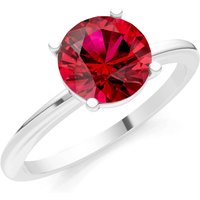 Ruby 4 Prong Solitaire Ring in 18ct White Gold