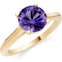 Amethyst 4 Prong Basket Classic Solitaire Ring in 18ct Gold