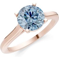 Aquamarine 4 Prong Basket Classic Solitaire Ring in 9ct Rose Gold