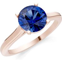 Sapphire 4 Prong Basket Classic Solitaire Ring in 9ct Rose Gold