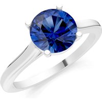 Sapphire 4 Prong Basket Classic Solitaire Ring in 18ct White Gold