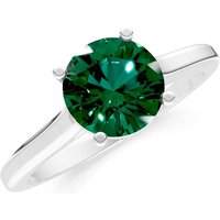 Emerald 4 Prong Basket Classic Solitaire Ring in 18ct White Gold