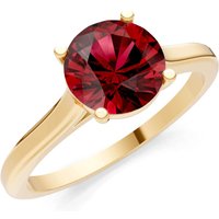 Garnet 4 Prong Basket Classic Solitaire Ring in 18ct Gold