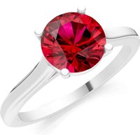 Ruby 4 Prong Basket Classic Solitaire Ring in 18ct White Gold