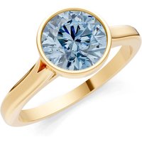 Aquamarine Round Bezel Set Solitaire Ring in 18ct Gold