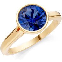 Sapphire Round Bezel Set Solitaire Ring in 18ct Gold