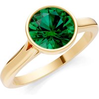 Emerald Round Bezel Set Solitaire Ring in 18ct Gold