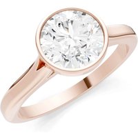 Diamond Round Bezel Set Solitaire Ring, 1.0 ct in 9ct Rose Gold