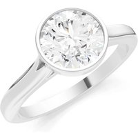 Diamond Round Bezel Set Solitaire Ring, 1.0 ct in 18ct White Gold