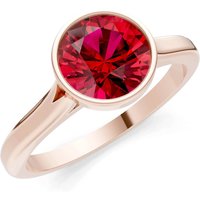 Ruby Round Bezel Set Solitaire Ring in 9ct Rose Gold