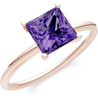 Amethyst 4 Prong Classic Solitaire Ring in 9ct Rose Gold