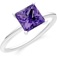 Amethyst 4 Prong Classic Solitaire Ring in 9ct White Gold