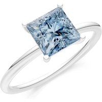 Aquamarine 4 Prong Classic Solitaire Ring in 18ct White Gold