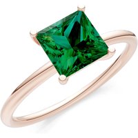 Emerald 4 Prong Classic Solitaire Ring in 9ct Rose Gold