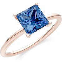 London Blue Topaz 4 Prong Classic Solitaire Ring in 9ct Rose Gold