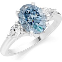 Aquamarine and Diamond Trellis Three Stone Oval and Pear Ring in 18ct White Gold