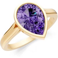 Amethyst Bezel Set Solitaire Ring in 18ct Gold
