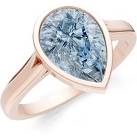 Aquamarine Bezel Set Solitaire Ring in 9ct Rose Gold