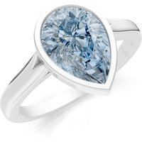 Aquamarine Bezel Set Solitaire Ring in 18ct White Gold