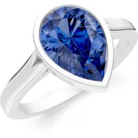 Sapphire Bezel Set Solitaire Ring in 18ct White Gold