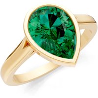 Emerald Bezel Set Solitaire Ring in 18ct Gold