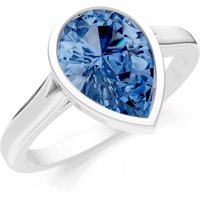 London Blue Topaz Bezel Set Solitaire Ring in 9ct White Gold