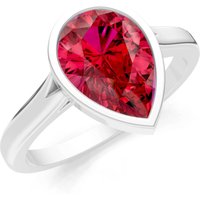 Ruby Bezel Set Solitaire Ring in 18ct White Gold